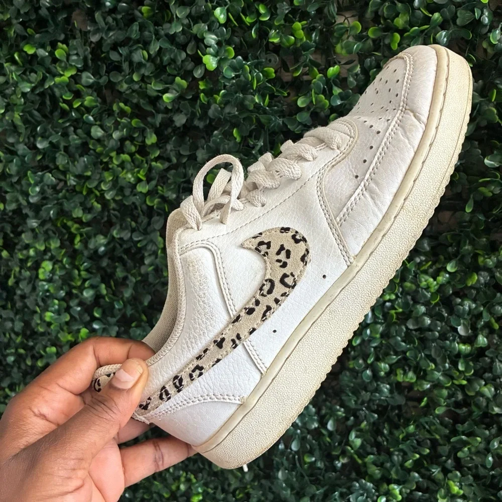 Nike Court Vision Low Leopard Swoosh Shoes